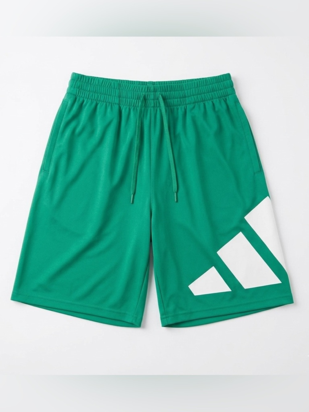 adidas Green Athletic Shorts with White Logo